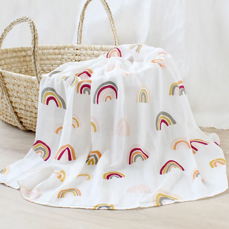 New 120x120cm Bamboo Cotton Baby Swaddle Bedding Bath Towel Infant Wrap Gauze Muslin Blankets Breathable For Newborn Baby