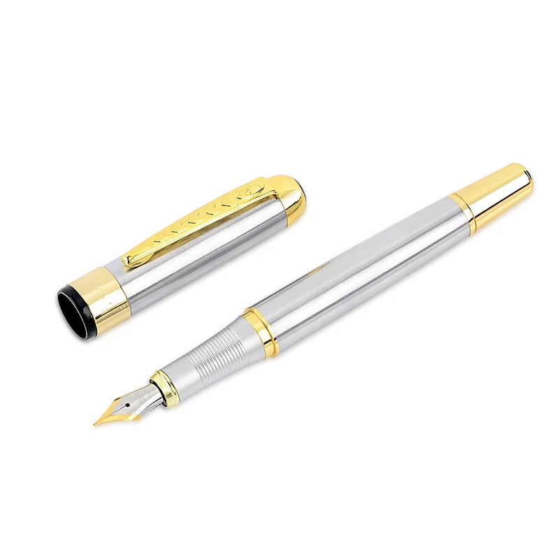 New Luxury Brand Noble Golden & Silver Stainless Fountain Pen Hot Sale Nib Gift High Quality School Office Writing Supplies