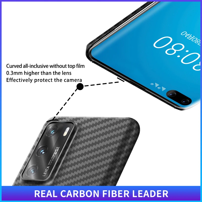 ACC- Real Carbon Fiber Phone Case for Huawei P40 Pro Plus Ultra-thin Phone Cover,Aramid Fiber Matte phone case