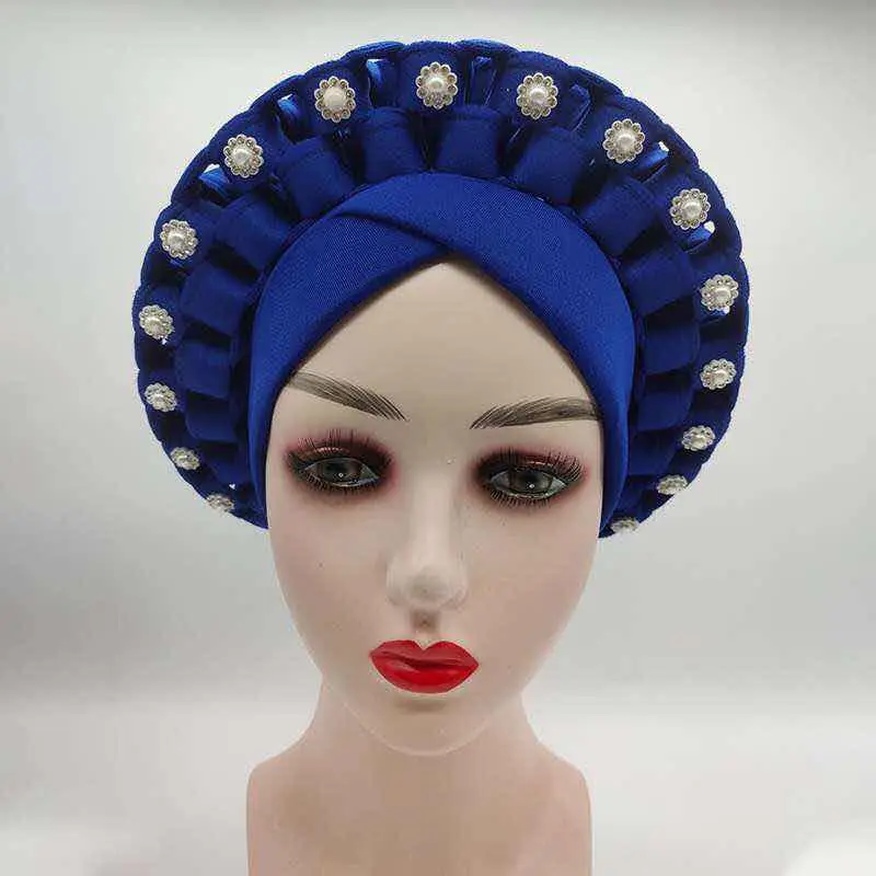 2022 fashion Auto gele for traditional wedding Ready to wear Nigerian Headtie Gele african turban head tie for women head wraps