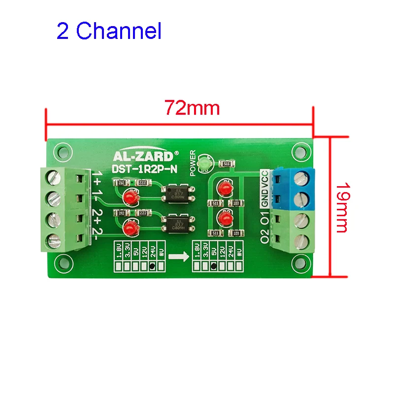 AL-ZARD Optocoupler Isolation Board Voltage Converter Isolated Module PLC Signal Level Board NPN Output 1.8V 3.3V 5V 12V 24V