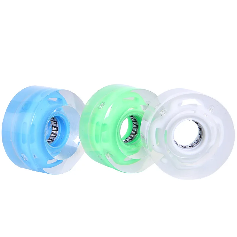 60*32mm skating shoes flash wheel skateboard wheel mute wear-resistant transparent luminous wheel skating accessories