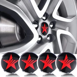 4PCS Pentagram SPEED Sign Badge Car Wheel Center Hub Caps Cover Rim Stickers Styling Decoration For BMW AUDI FORD HONDA KIA JEEP