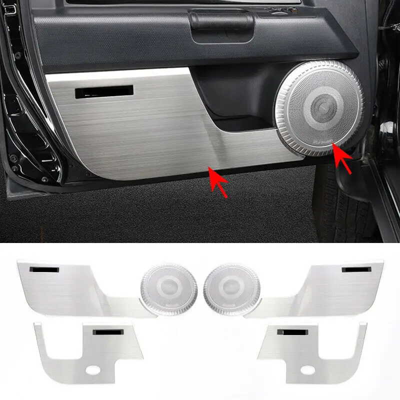 Fit For Toyota FJ Cruiser 2006-2020 Car Silver Stainless Steel Anti Kick Pad Door Protector Trim Moulding Styling Accessories 6P