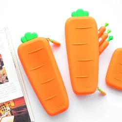 Sharkbang 23Cm Dễ Thương Cà Rốt Silicone Mềm Đựng Máy Tính Để Bàn Túi Sắp Xếp Kawaii Đồ Văn Phòng Phẩm Trẻ Em Quà Tặng Sinh Nhật