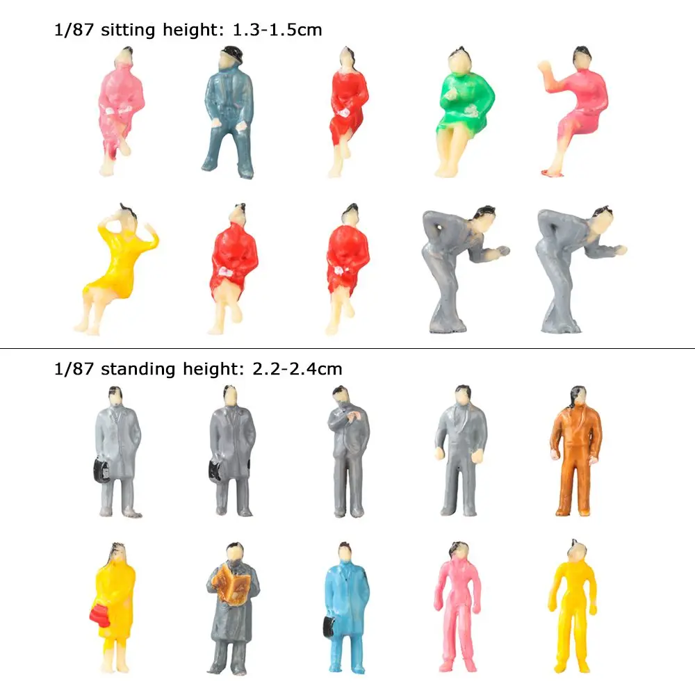 10/50Pcs 1:50/75/100/150/200 Scale Model White Miniature Figures Architectural Models Human Scale Model ABS Plastic Peoples