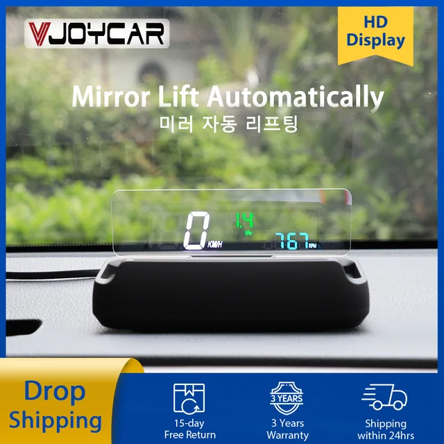 Vjoycar MX20 Mirror HUD OBD2 prędkościomierz duża i przejrzysta czcionka RPM projektor prędkości zegar zużycie oleju lusterko samochodowe włączanie i wyłączanie