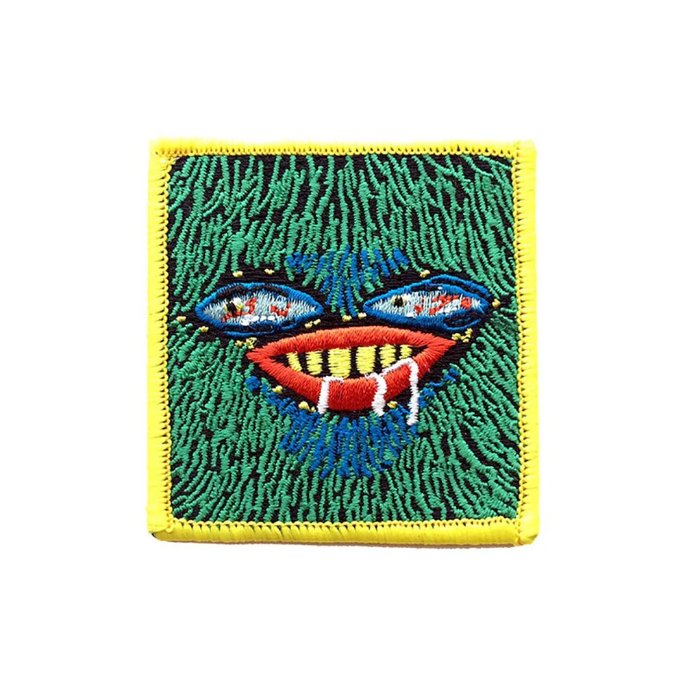 PETRUS Iron on Embroidered Patches Funny Cartoon Slobbering Monster Patches for Clothing Embroidery Sewing DIY