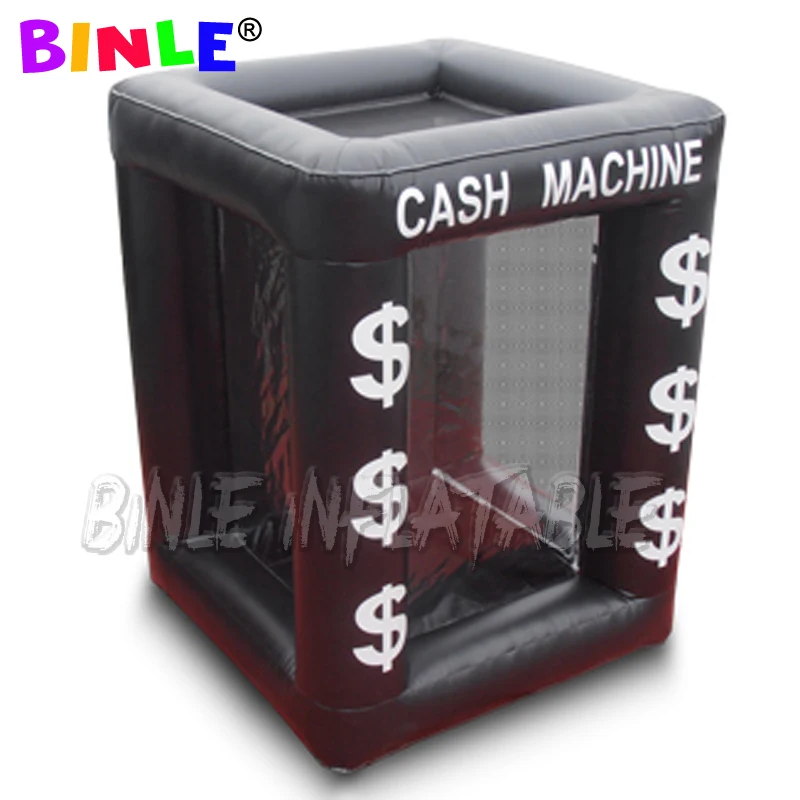 Custom colors black inflatable money machine inflatable vault cash cube booth for promotion/inflatable cash machine