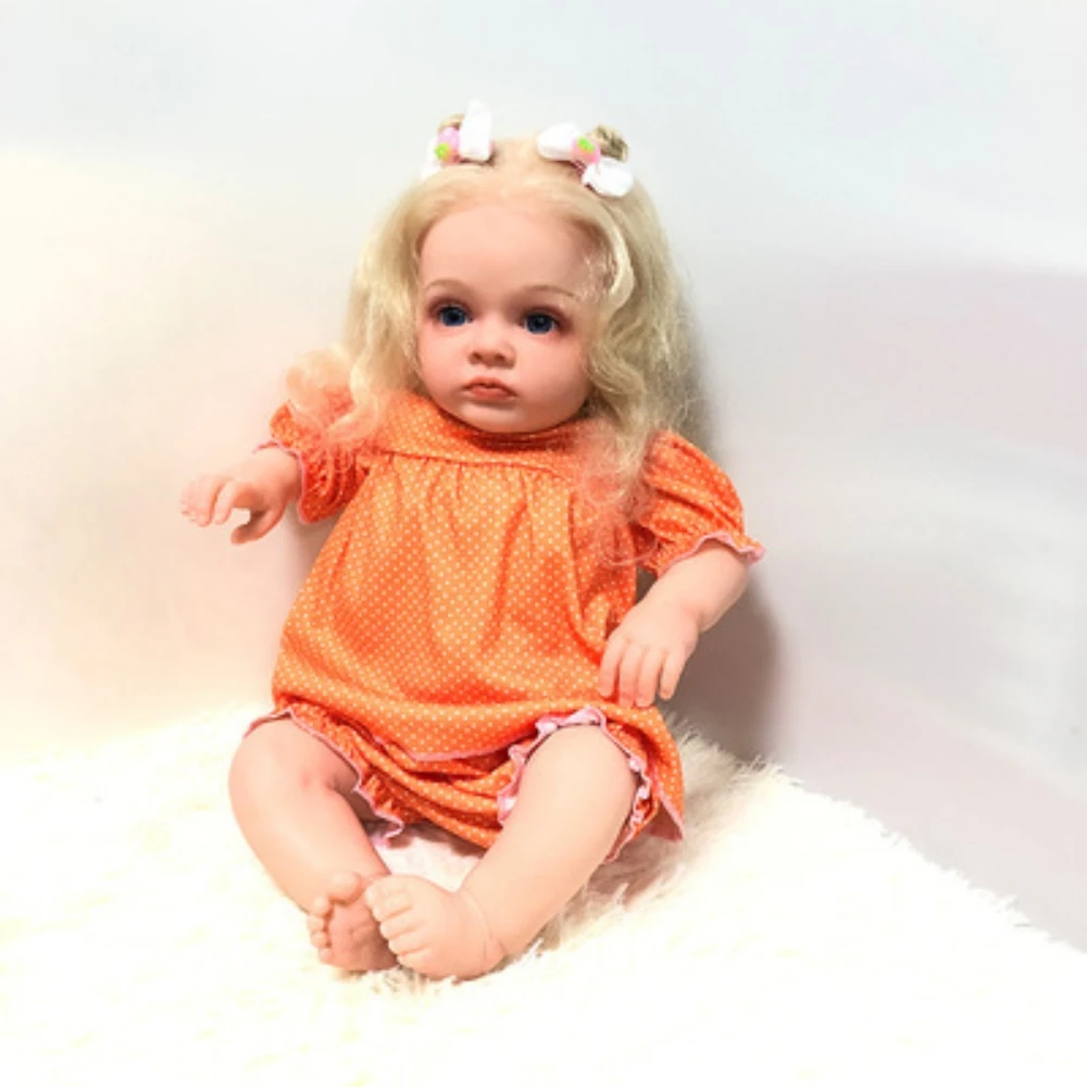 

Bebes doll with 60 CM Soft Silicone Cloth Body Reborn Baby Doll Toys For Girl Like Real Long Hair Princess Toddler Tayra Bebe