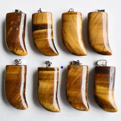 2021New Fashion top quality assorted natural tiger eye stone ox horn pendants charms for jewelry making 8pcs/lot Wholesale free
