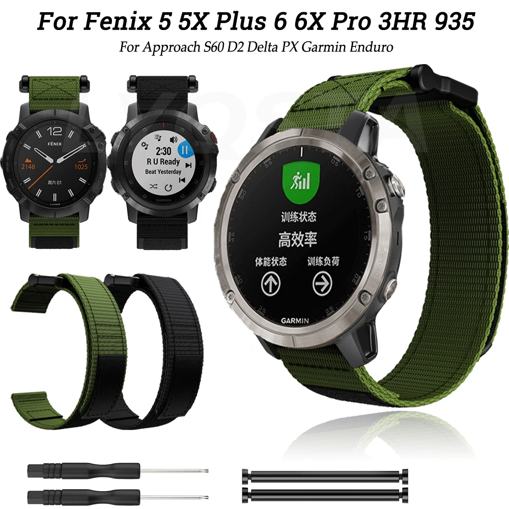 26 22มม.สำหรับ Garmin Fenix 6 6X Pro 5X 5S Plus Forerunner 935 945 GPS S60 s62สายคล้องอุปกรณ์เสริมสายรัดข้อมือ