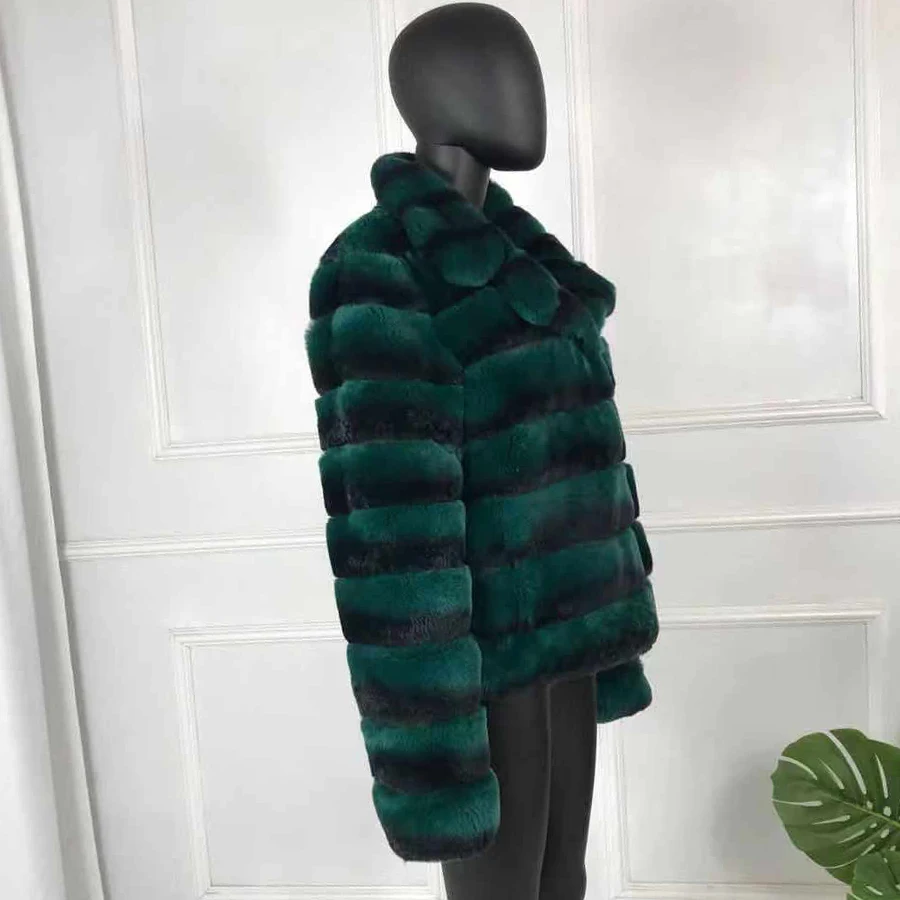 Real Fur Coat Women Rabbit Fur Jacket Winter Natural Rex Rabbit Fur Coat Warm Luxury Best Selling