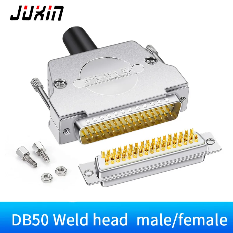 Gold plated DB50 male to female D-SUB 50 pin 3 row 50 needle connector connector connector 50 hole plug