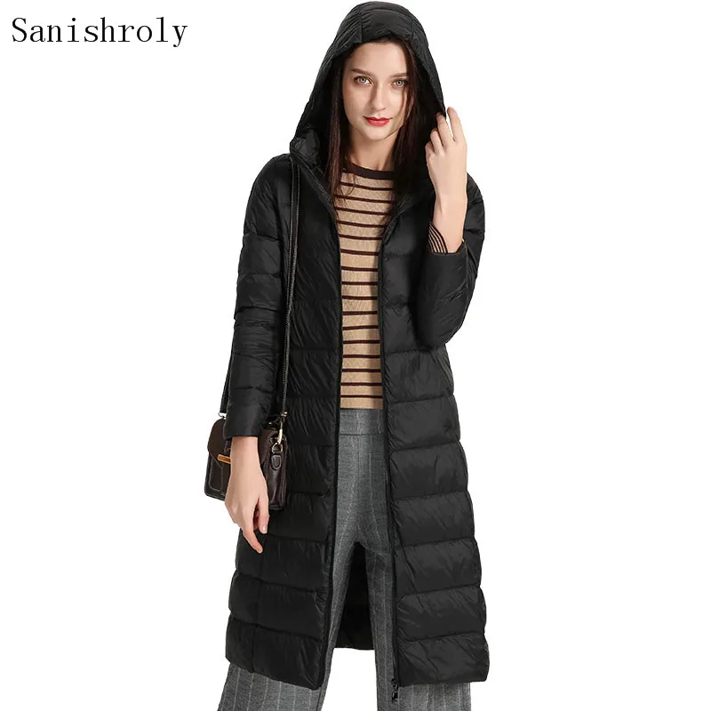 

Женская теплая легкая куртка-парка из белого утиного пуха 2025: осенне-зимнее длинное легкое пальто с капюшоном, женская дутая куртка оверсайз