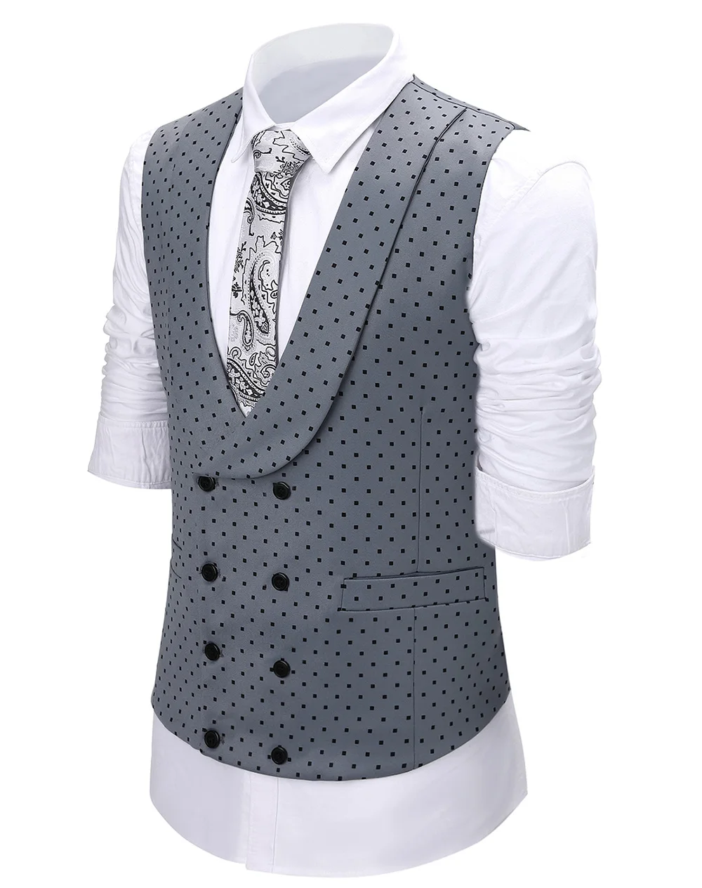 Casual da uomo grigio argento Slim Fit 3 pezzi Prom smoking rosa punto solido bordeaux Business Suit gilet per sposi gilet