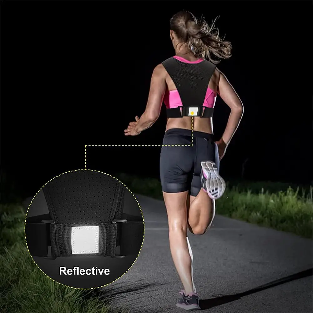 Reflective Running Vest Adjustable Shoulders Reflective Sports Vest Running Phone Bag Vest Chest Bag Cycling Vest