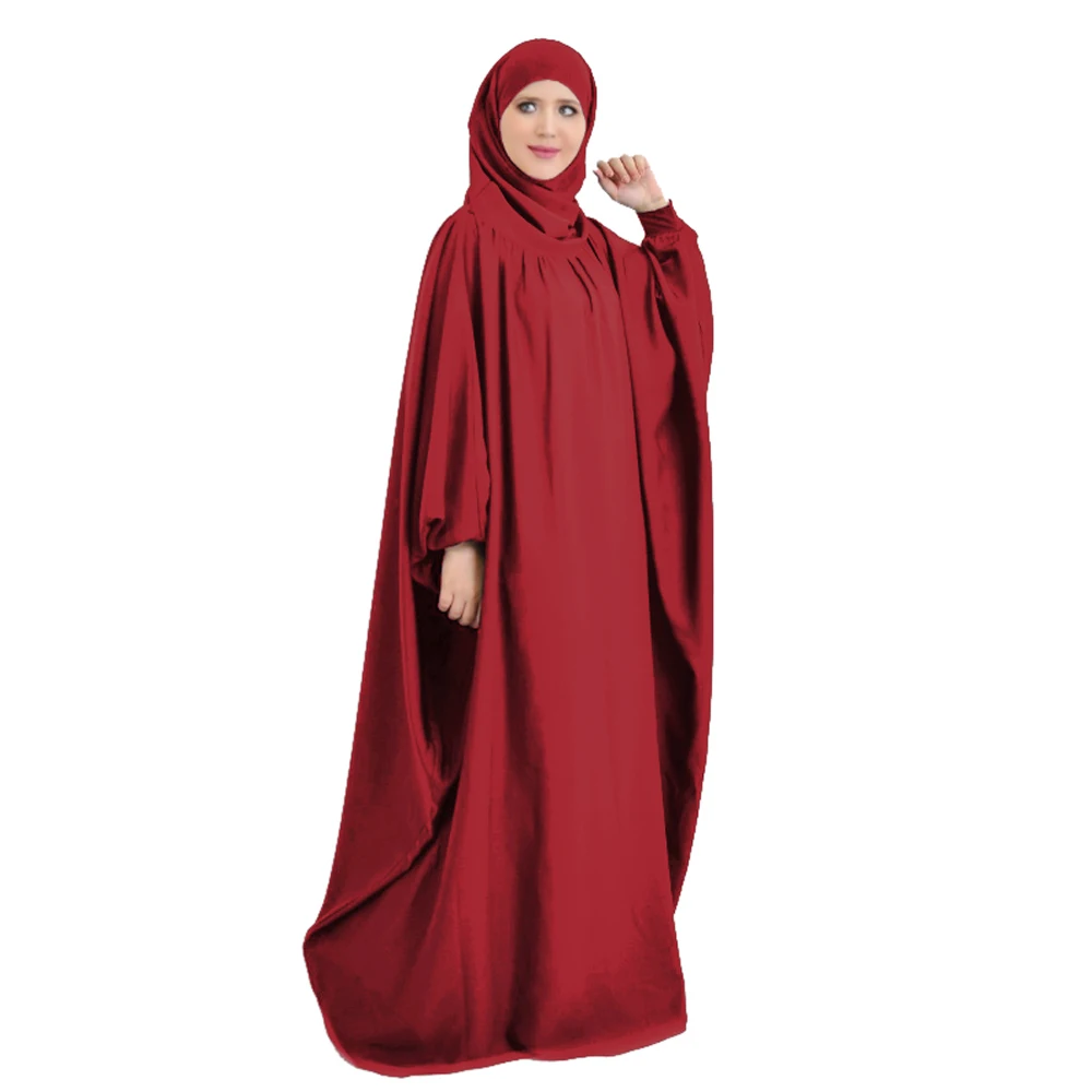 Imagem -02 - Mulheres Muçulmanas Khimar Cobertura Completa com Capuz Abaya Vestido Maxi Longo Veste de Oração Islâmica Vestidos Kaftan Umrey Eid Serviço de Adoração do Ramadã