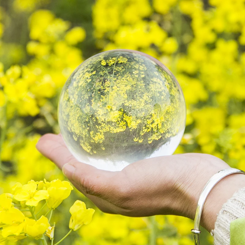 60cm Clear Glass Crystal Ball Feng Shui Photography Crystal Ball Car Decoration  Divination Quartz Magic Glass Ball Home Decor