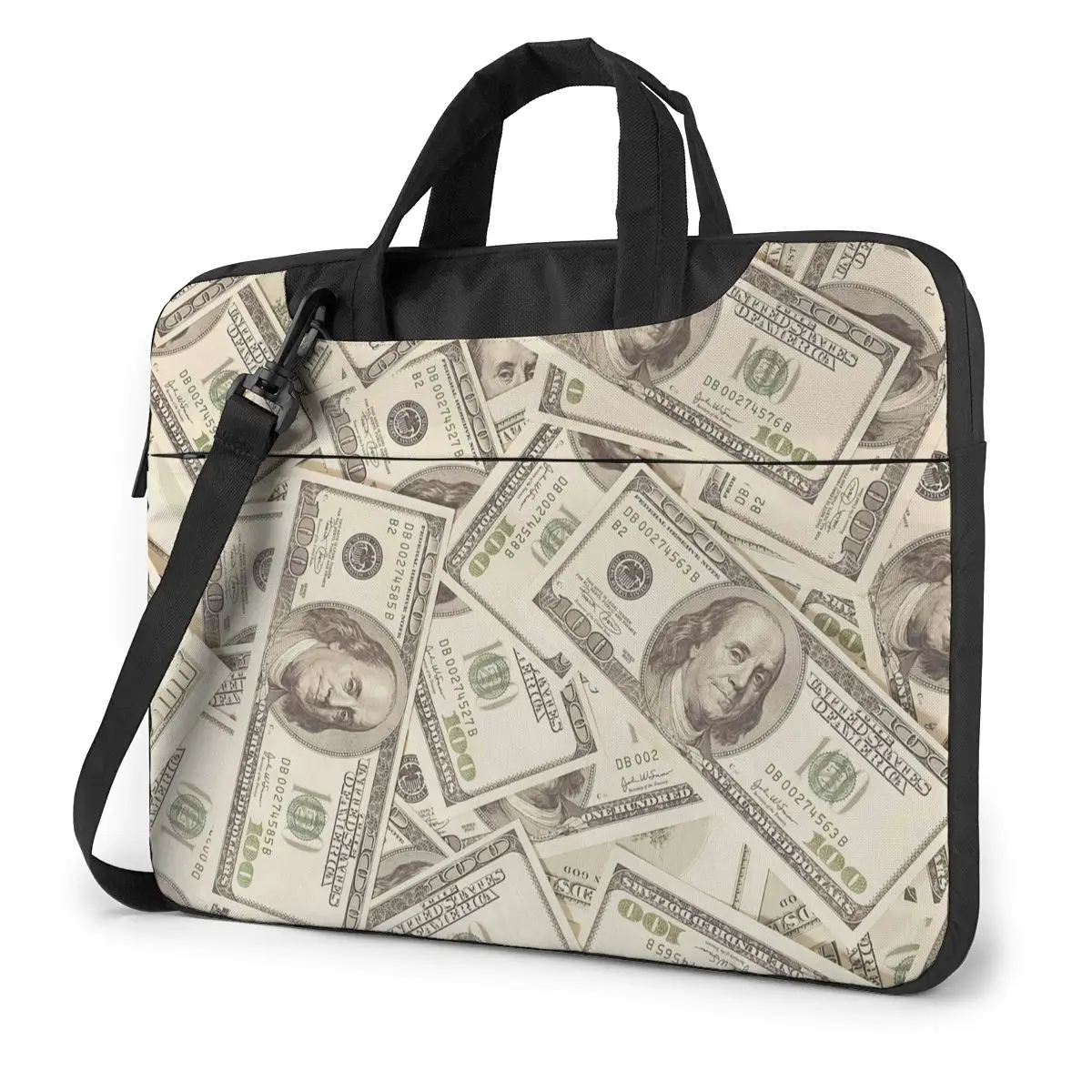 

Money Dollar Motif Laptop Bag Case Protective Vintage Computer Bag Bicycle Crossbody Laptop Pouch