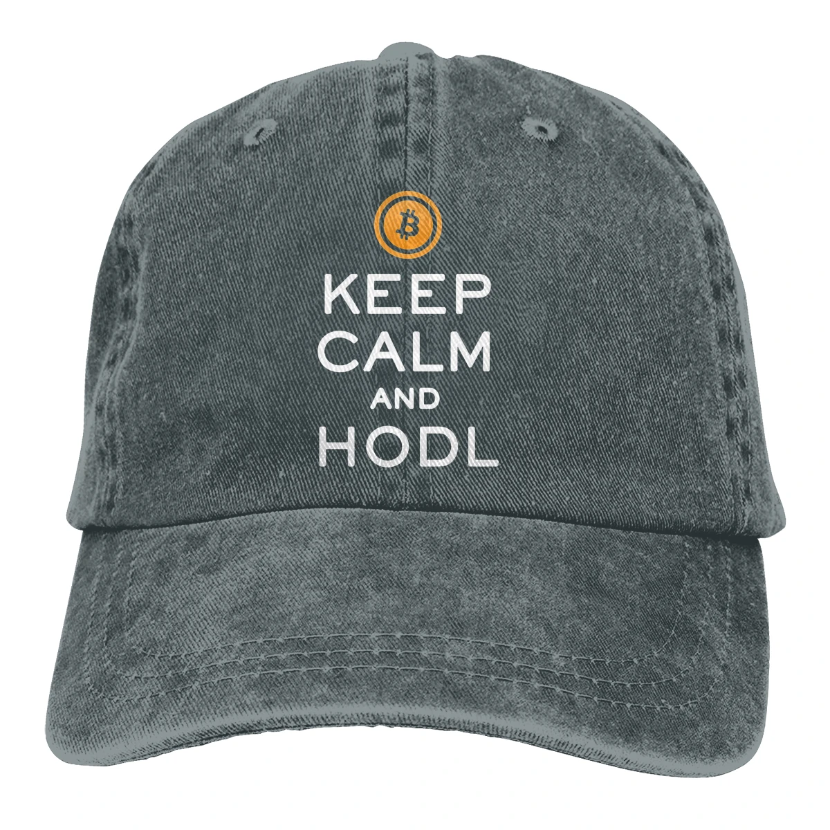 Adjustable Solid Color Baseball Cap Keep Calm And HODL Washed Cotton Dogecoin Funny Bitcoin Sports Woman Hat