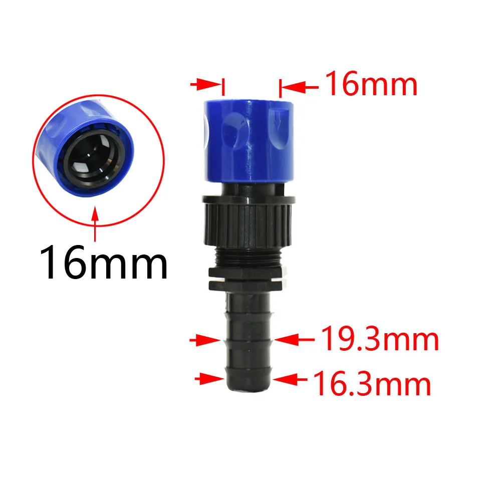 Adaptador de lengüeta roscada de 3/4 pulgadas, conector rápido para manguera de PE de 4/8/16/20/25/32mm, riego por goteo de jardín