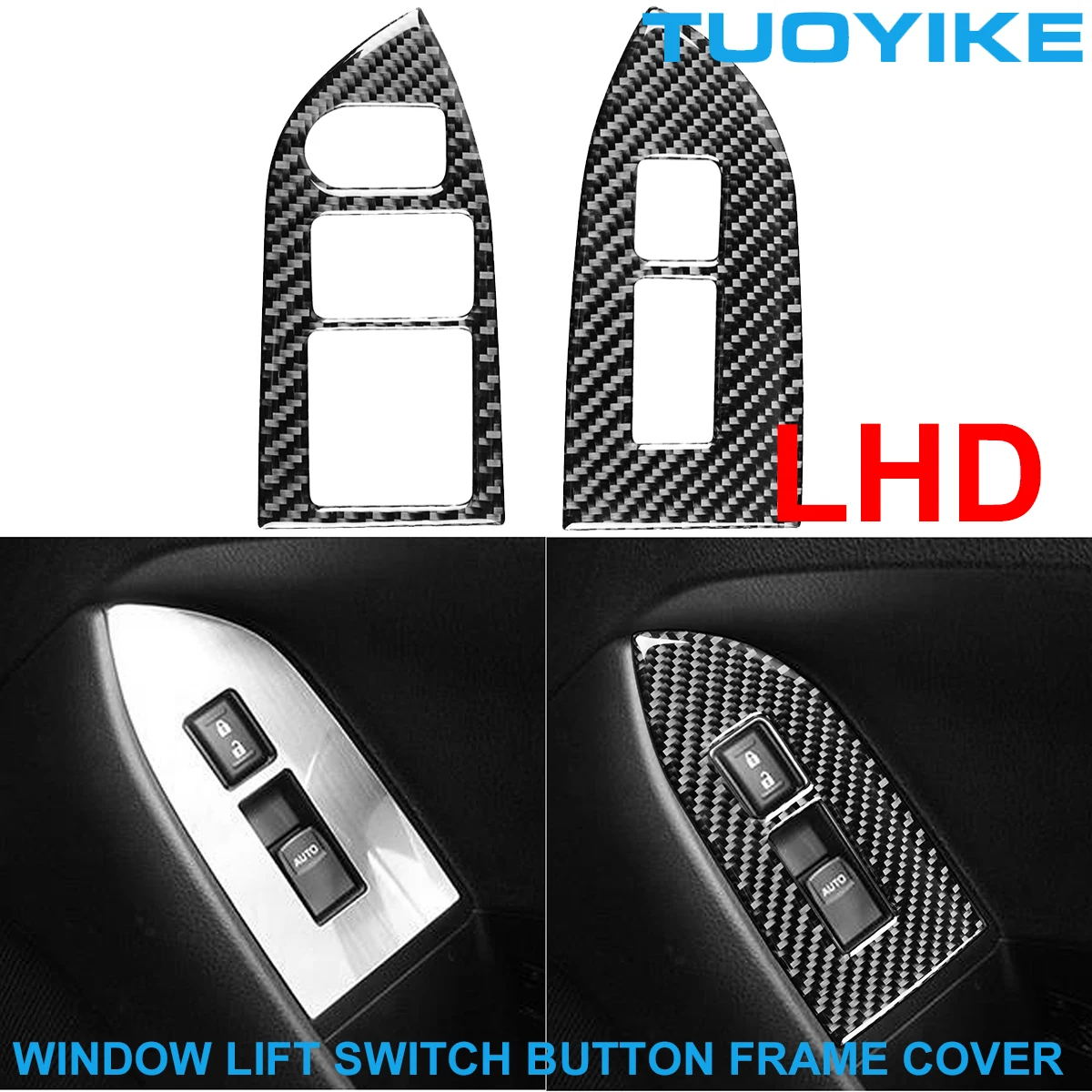 LHD RHD Car Styling Carbon Fiber Window Lift Switch Button Regulator Frame Cover Panel Trim For Toyota GT86 Subaru BRZ 2017-2019