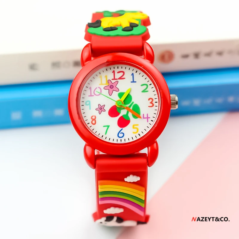 Newfashionchildrenwatchcutecartooncherrydialchildrensoftsiliconewristwatchboysgirlsjellywatchkidsbestgiftquartzclock