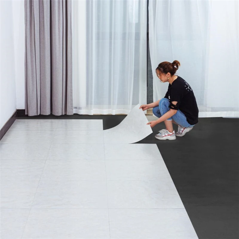 Self-adhesive pvc floor stickers cement floor thick wear-resistant waterproof floor leather ins net red floor glue brick sticker