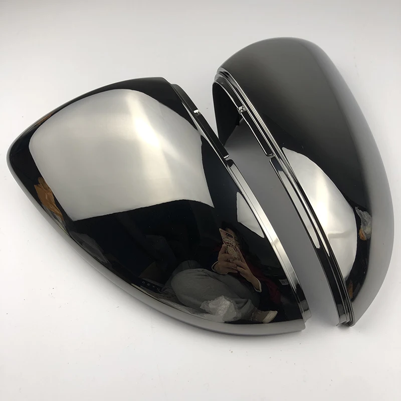 Side Case Door Wing Cap For VW Golf 7 R mk7 7.5 gti Tungsten steel black Side Mirror Cover