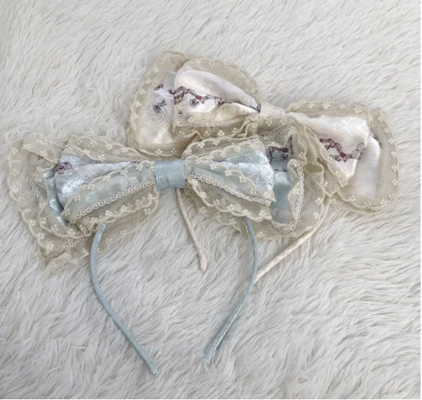 Kawaii dziewczyna gothic lolita KC loli cos bowknot pasmo włosów cos lol japońska księżniczka słodka lolita nakrycia głowy pałac koronkowa opaska do włosów