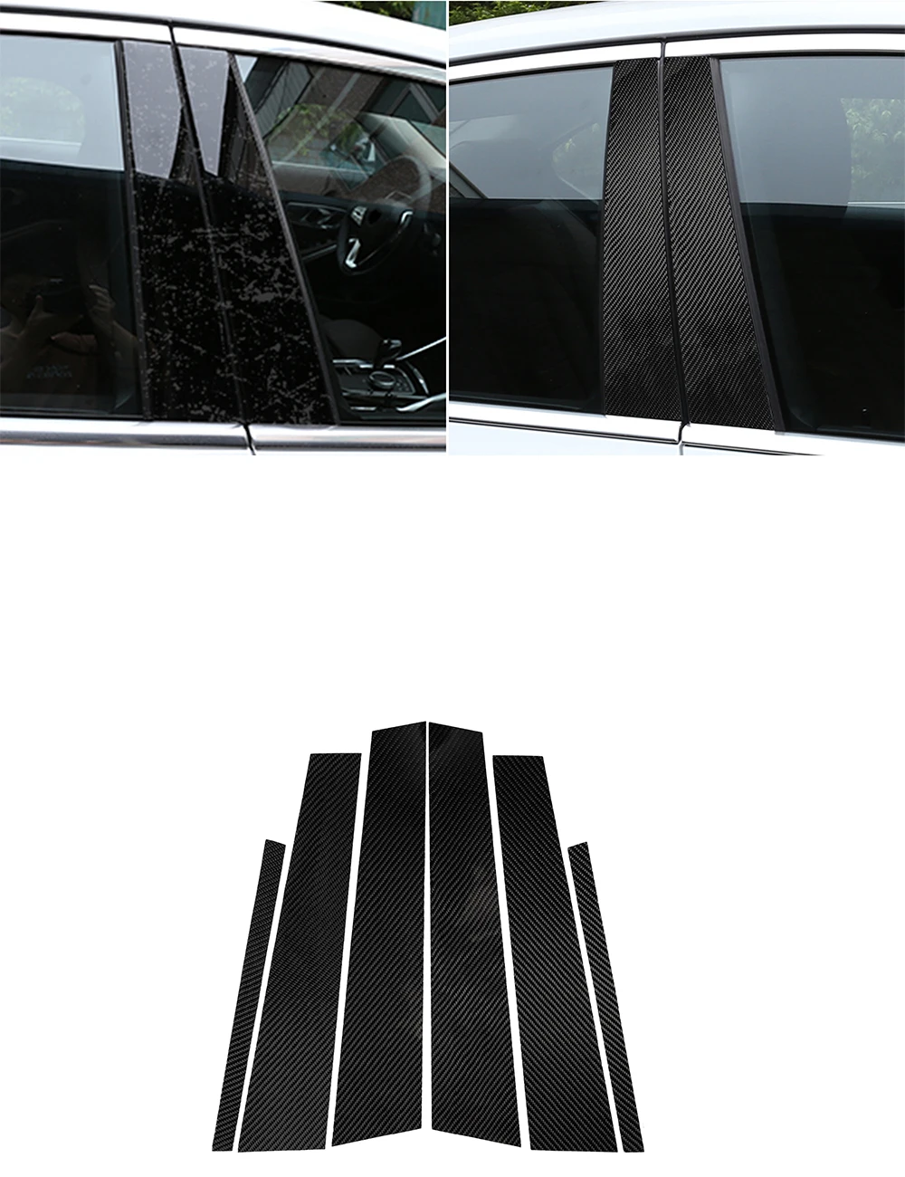 BMW Car Carbon fiber Window Pillar Sticker Cover, B-Pillar Decorative Cover for BMW 2019-2020 3 series G20 G28 325li 330d 335