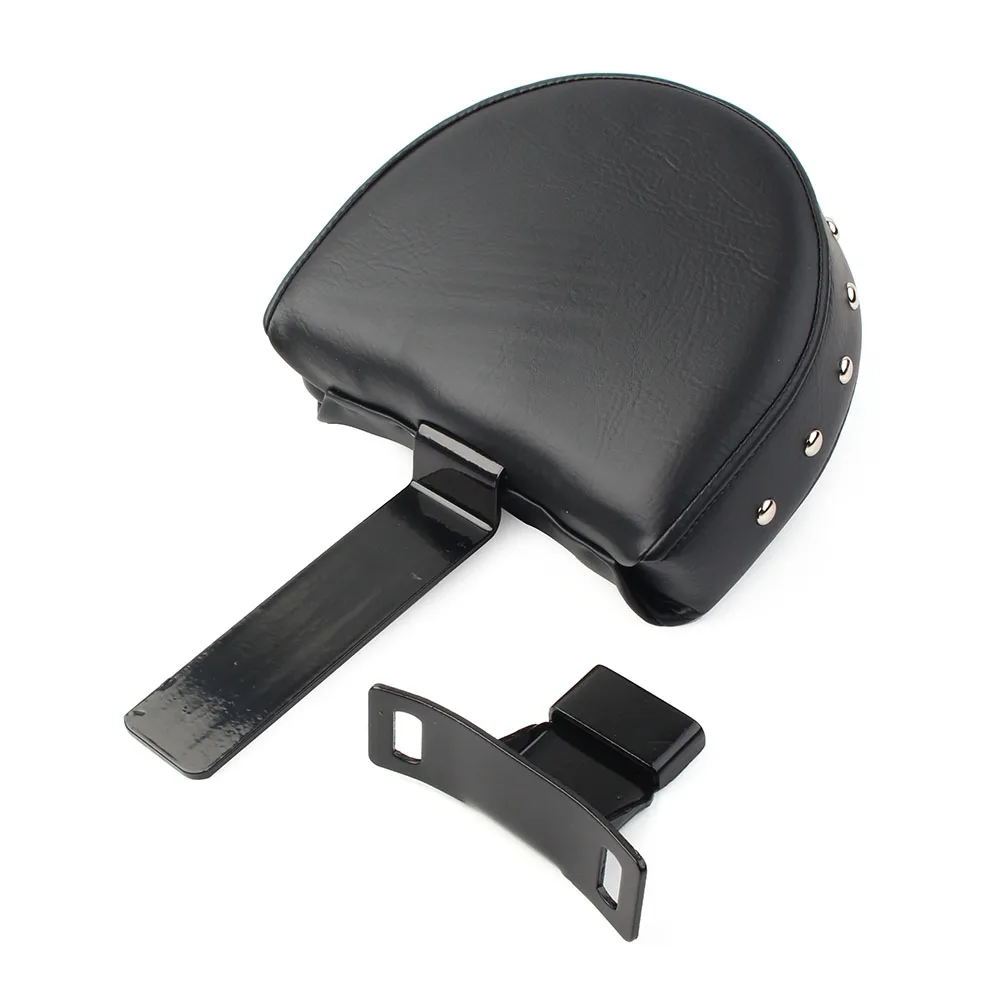 Black Motorbike Front Driver Backrest Sissy Bar Pad PU Leather For Harley Davidson Electra Street Glide EZ ON/OFF No tools