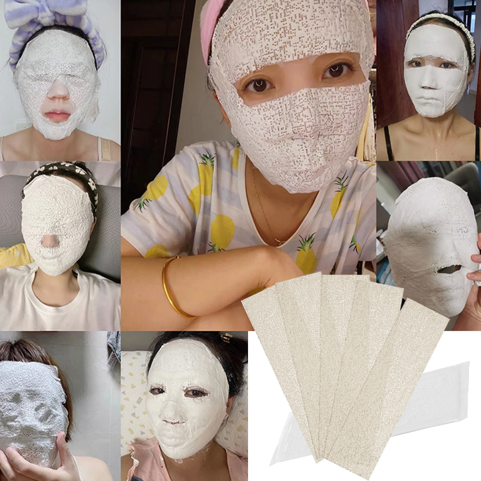 5pcs 5D Shaping Mask Mummy V Face Mask Hydrating Mask Waterproof Moisturizing Sheet Women Face Skin Care Korean Cosmetics