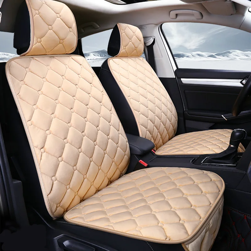 Car Seat Cover Winter Warm Plush Seat Cushion Anti-slip Universal Front Rear Seat Pad for Vehicle Auto Car Seat Protector