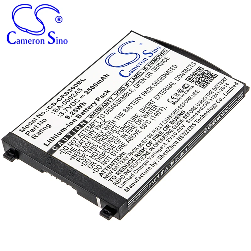 CameronSino Battery for CipherLAB RS30 fits CipherLAB BA-0092A5 BA-0093A0 BT-160LA Barcode Scanner battery 2500mAh/9.25Wh 3.70V