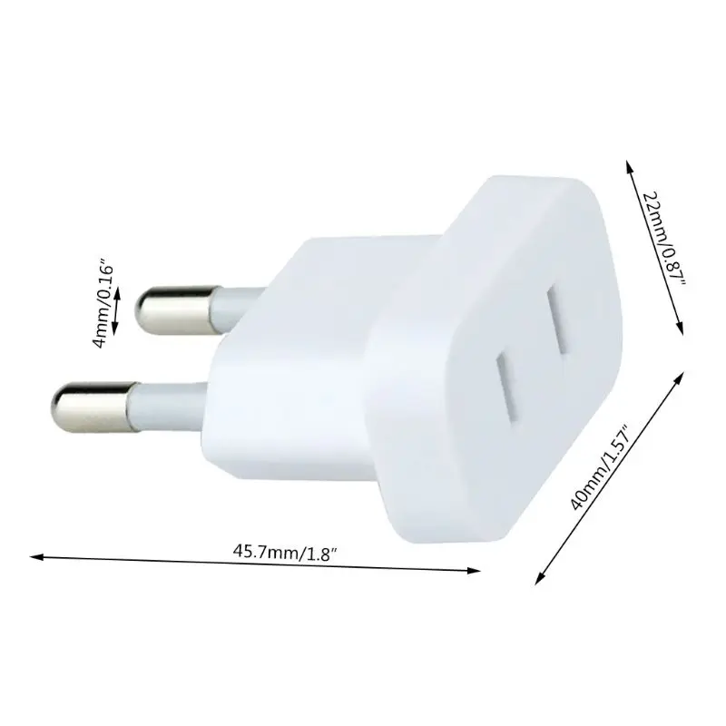 4MM US Jack to EU Plug Outlet Travel Charger Power Socket Adapter USA to Europe European Regulation Charging Converter Plug