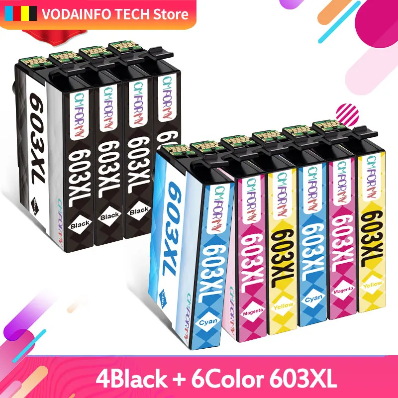 

2-10 Pack 603XL T603XL Compatible Ink Cartridges For Epson XP-2100 XP-2105 XP-3100 XP-3105 XP-4100 XP-4105 WF-2810 WF-2830