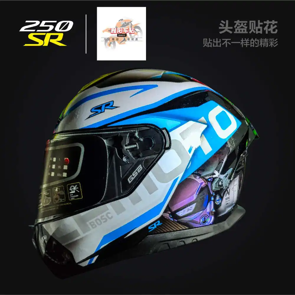 for Cfmoto Motorcycle 250sr Co Branded Helmet Sticker Personalized Waterproof Locomotive Helmet Decal Track Version Full