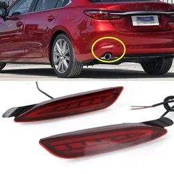Red LED Rear Bumper Reflector Tail Lights Dynamic Turn Signal Flashing Brake Driving Fog Lamps For Mazda 6 Atenza Mazda 3 2019