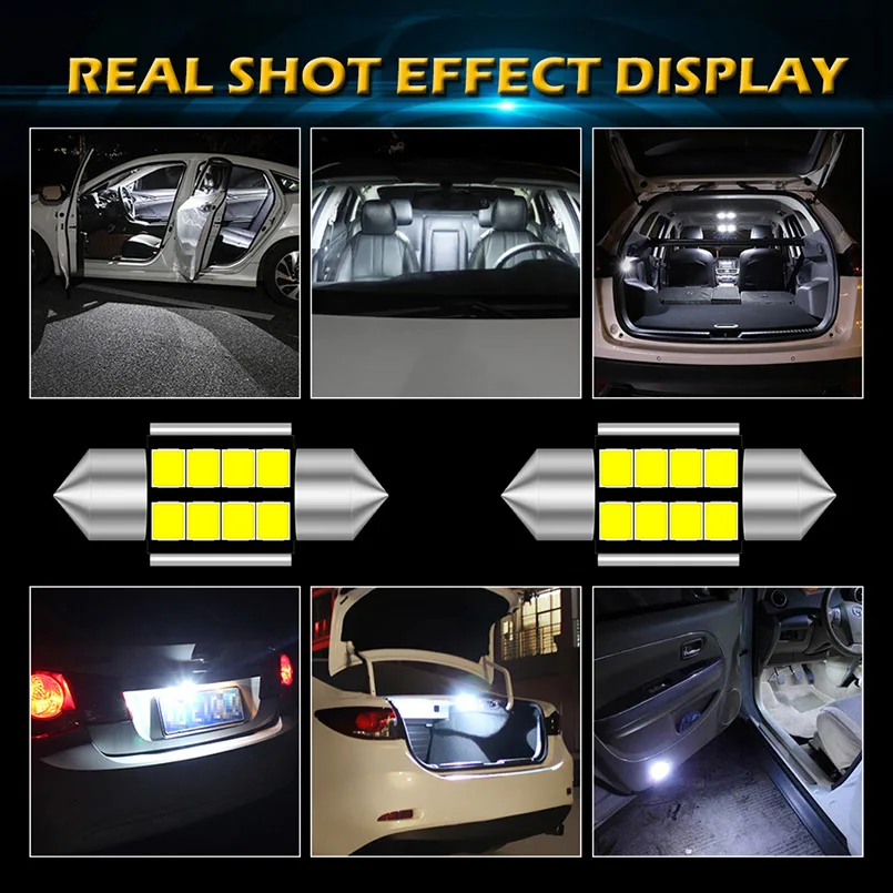 2 قطعة C5W C10W led في CanBus لمبة 31 مللي متر 36 مللي متر 39 مللي متر 42 مللي متر 2835 SMD LED اكليل سيارة الداخلية أضواء القراءة قبة لوحة ترخيص مصابيح