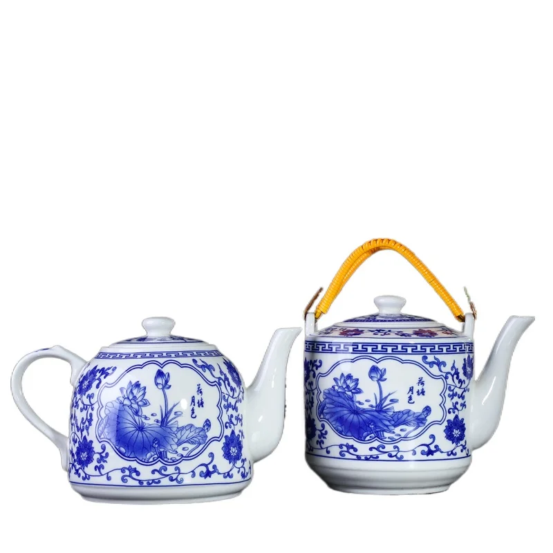 Jingdezhen Ceramic Teapot household large capacity blue and white porcelain filter bubble teapot health and wellness products