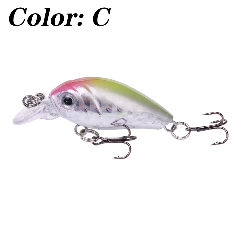 1Pcs Crank Wobbler Fishing Lures 4.5cm 4g 3D Eyes Crankbait Artificial Hard Bait for Minnow Bass Carp Swimbait Fishing Tackle