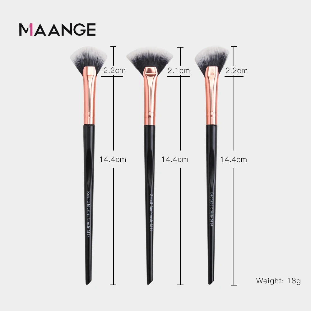 3pcs Different Small Fan Makeup Brushes Eye Shadow Powder Brushes Smooth Concave Handle Portable Make up Tools Set drop shipping