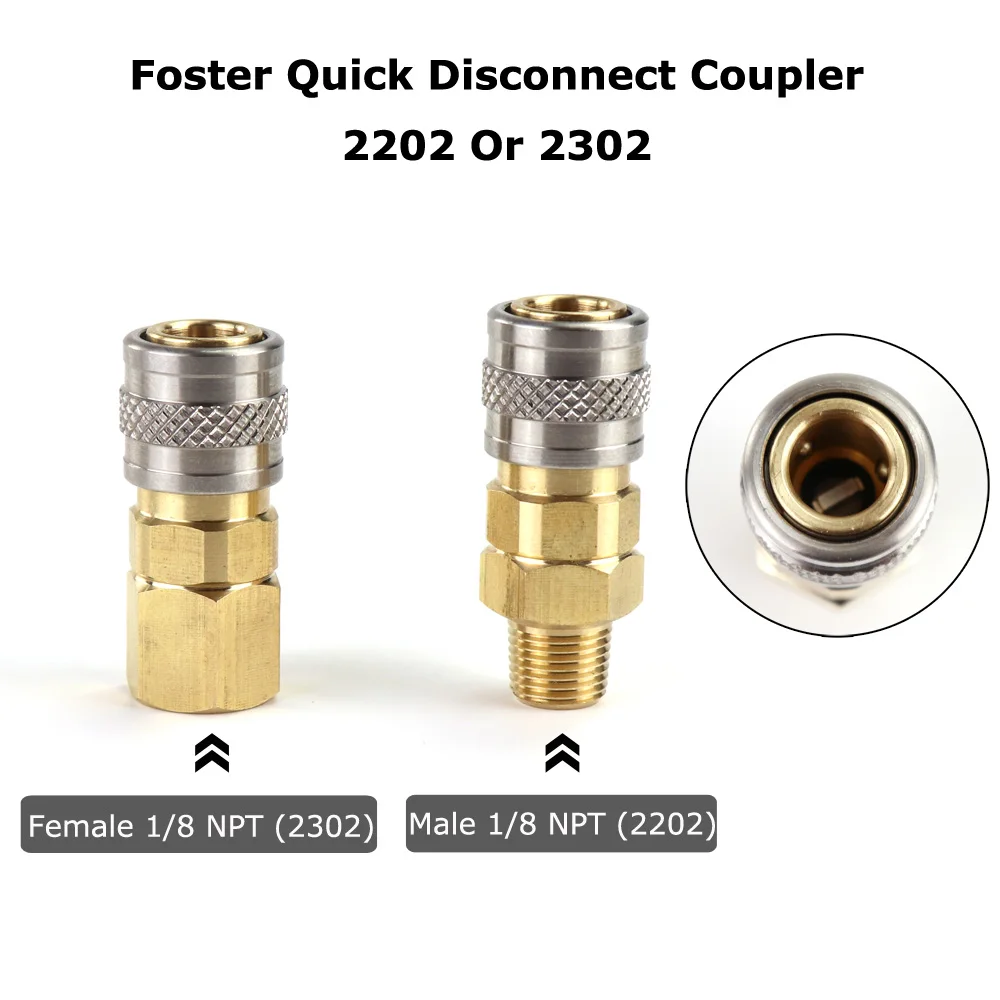 Nuevo acoplador de desconexión rápida Foster, enchufe macho de acero inoxidable 22-2 o 23-2, acoplador hembra 2202 o 2302 (rosca 1/8 Npt)