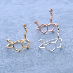 Science Serotonin Molecular Ring Chemical Formula Love Hormone Chemistry Rings For Women Jewelry Cosplay bagues pour femme