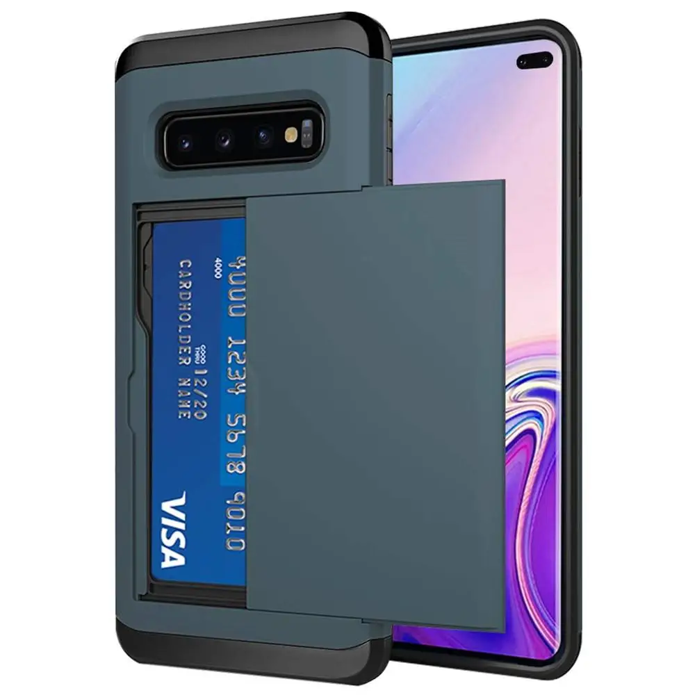 For Samsung Galaxy S10 Plus S10E S10 5G S9 S8 Plus Case Slide Armor Wallet Card Slots Holder For Samsung Note 9 8 20 10 Cover