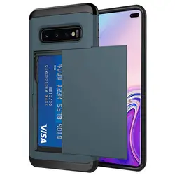For Samsung Galaxy S10 Plus S10E S10 5G S9 S8 Plus Case Slide Armor Wallet Card Slots Holder For Samsung Note 9 8 20 10 Cover