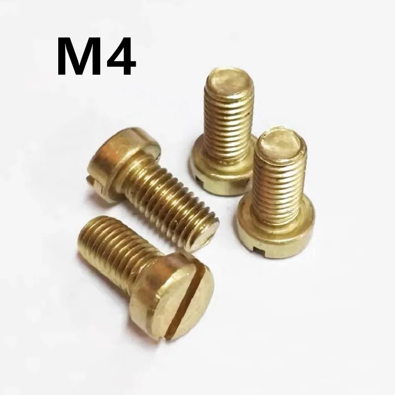 

100PCS M4x6/8/10/12/16/20/25/30mm GB65 DIN84 Brass cheese head slotted screw copper machine screws