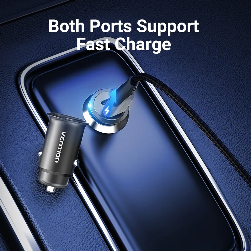 Vention USB شاحن سيارة شحن سريع 4.0 3.0 ل شاومي SCP QC4.0 QC3.0 30 واط نوع C PD سيارة شحن لهواوي آيفون PD شاحن